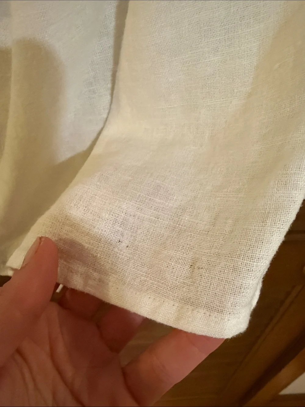 Michael Kors Linen Blend Off-Shoulder Peasant Tunic with Tie Sleeves